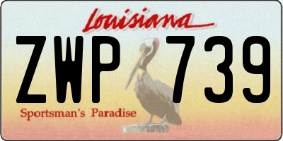 LA license plate ZWP739