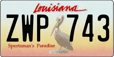 LA license plate ZWP743