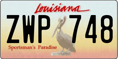 LA license plate ZWP748