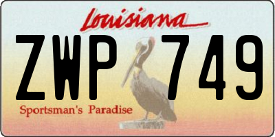 LA license plate ZWP749