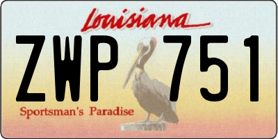 LA license plate ZWP751