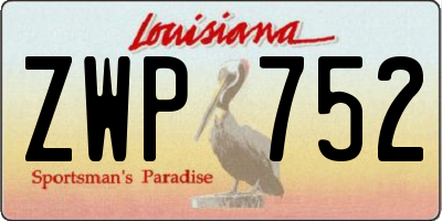 LA license plate ZWP752