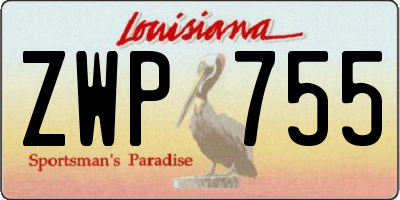 LA license plate ZWP755