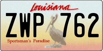 LA license plate ZWP762