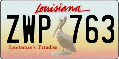 LA license plate ZWP763