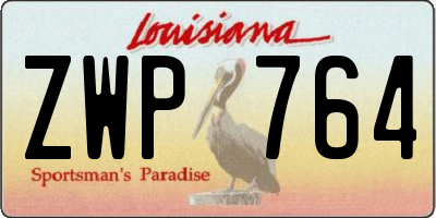 LA license plate ZWP764