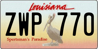 LA license plate ZWP770