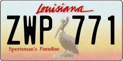 LA license plate ZWP771