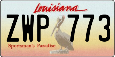 LA license plate ZWP773