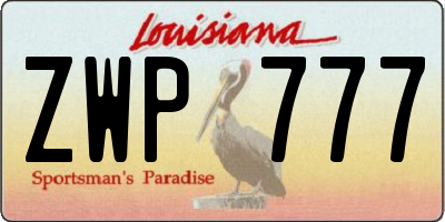 LA license plate ZWP777