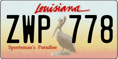 LA license plate ZWP778