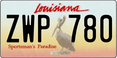 LA license plate ZWP780