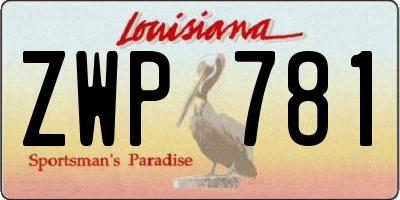 LA license plate ZWP781