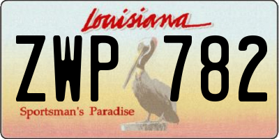 LA license plate ZWP782