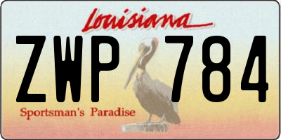 LA license plate ZWP784