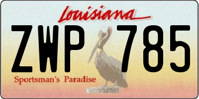 LA license plate ZWP785