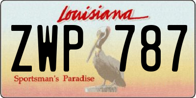 LA license plate ZWP787