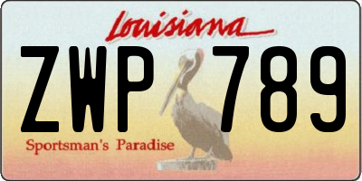 LA license plate ZWP789