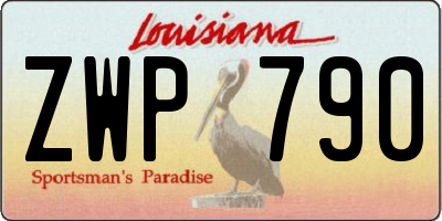 LA license plate ZWP790