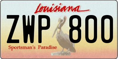 LA license plate ZWP800