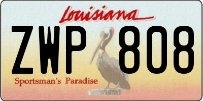 LA license plate ZWP808