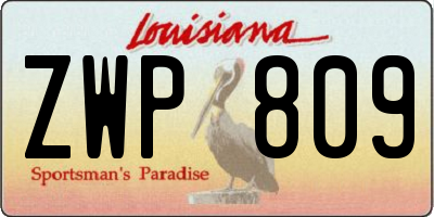 LA license plate ZWP809