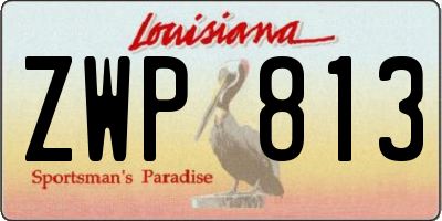 LA license plate ZWP813