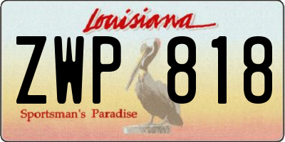 LA license plate ZWP818