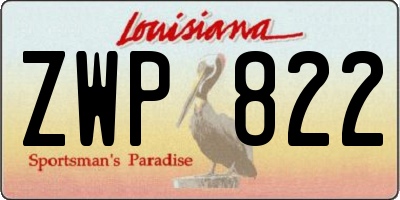 LA license plate ZWP822