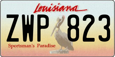 LA license plate ZWP823