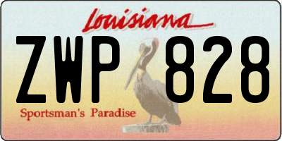 LA license plate ZWP828