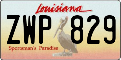 LA license plate ZWP829