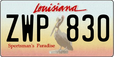 LA license plate ZWP830