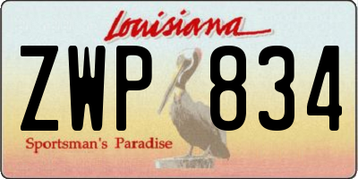 LA license plate ZWP834