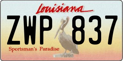 LA license plate ZWP837
