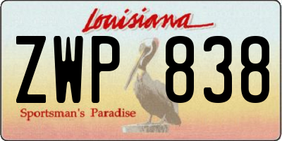 LA license plate ZWP838