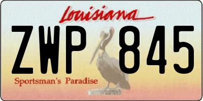 LA license plate ZWP845