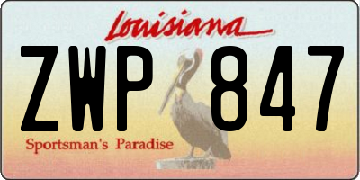 LA license plate ZWP847
