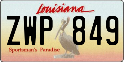 LA license plate ZWP849