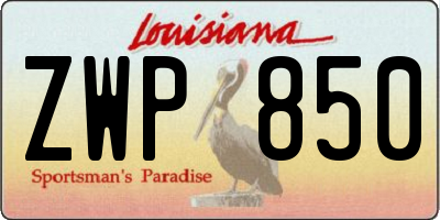 LA license plate ZWP850