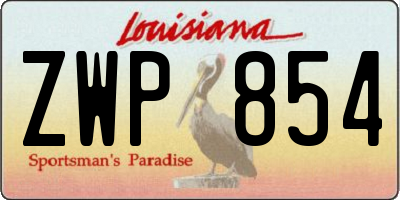 LA license plate ZWP854