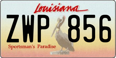LA license plate ZWP856