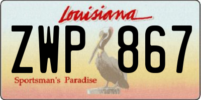 LA license plate ZWP867