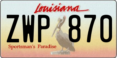LA license plate ZWP870