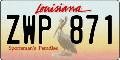 LA license plate ZWP871