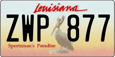 LA license plate ZWP877