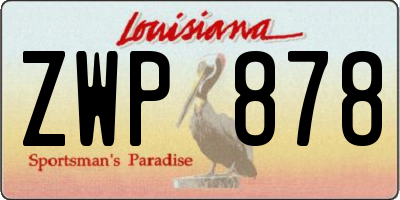 LA license plate ZWP878