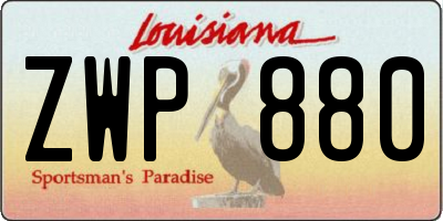 LA license plate ZWP880