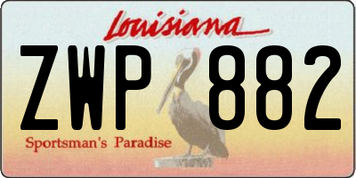 LA license plate ZWP882