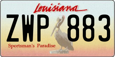 LA license plate ZWP883